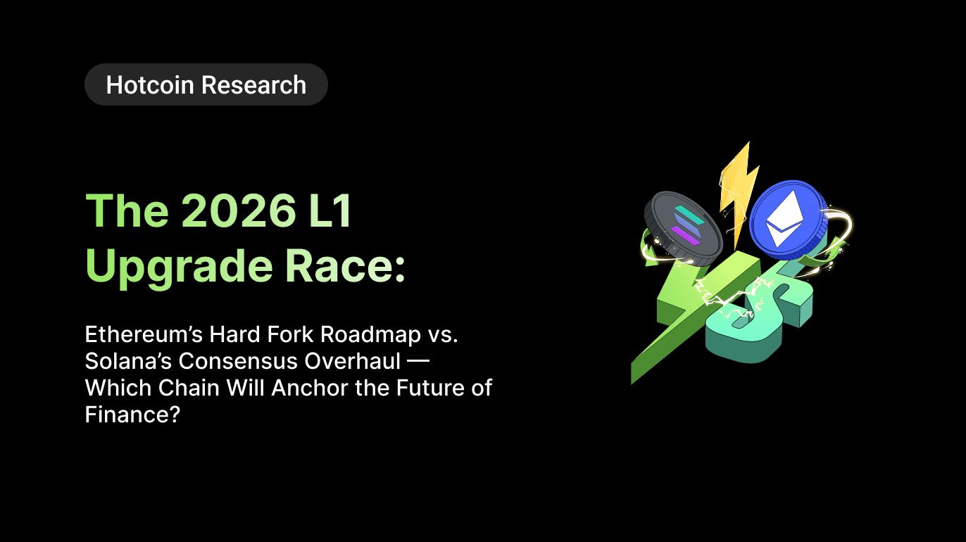 Hotcoin Research | The 2026 L1 Upgrade Race: Ethereum’s Hard Fork Roadmap vs. Solana’s Consensus Overhaul — Which Chain Will Anchor the Future of Finance?